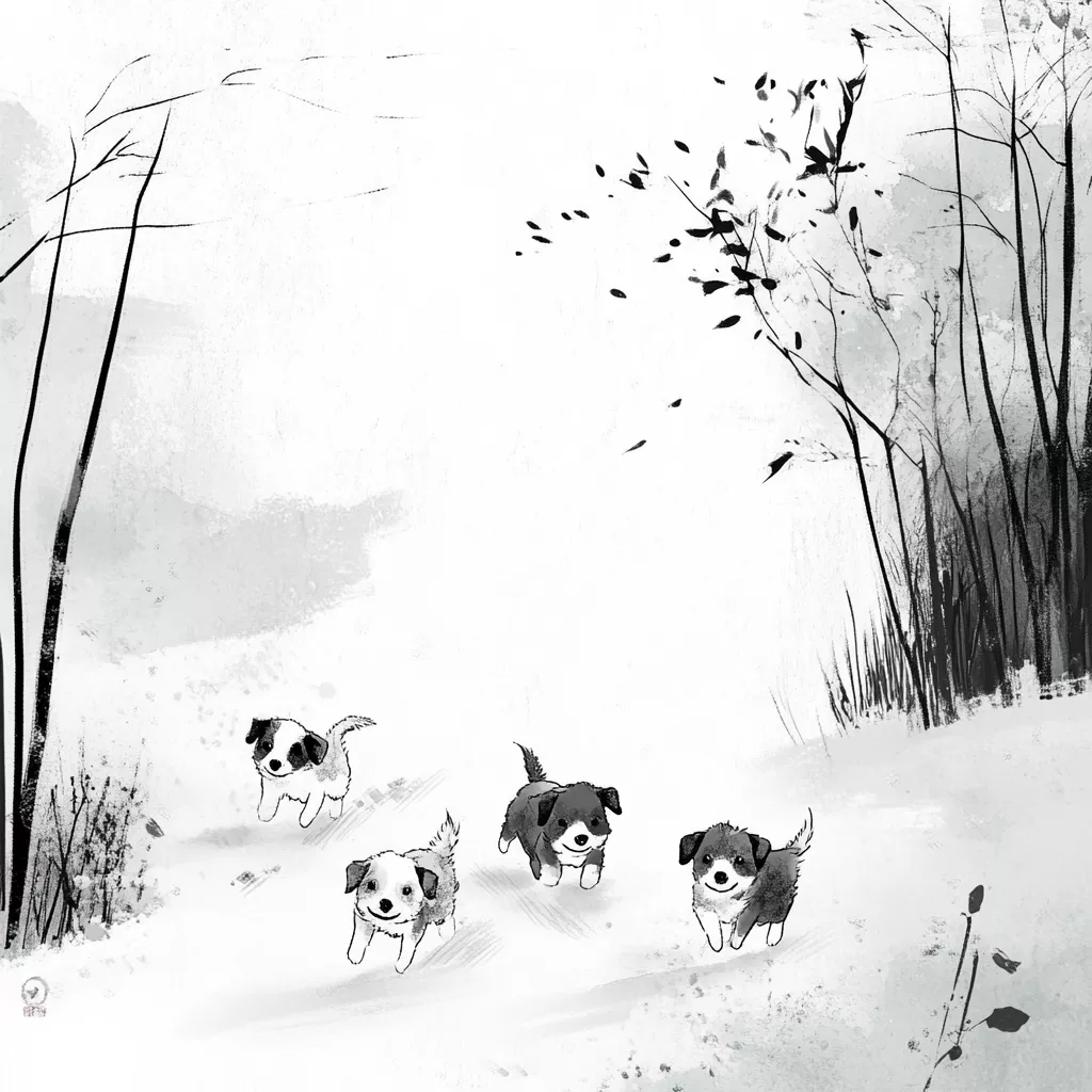 wbsoft_Korean_ink_painting_style._Puppies_running_through_snowy_2c023835-e025-4c0b-9e4c-ce6731dae3df.png