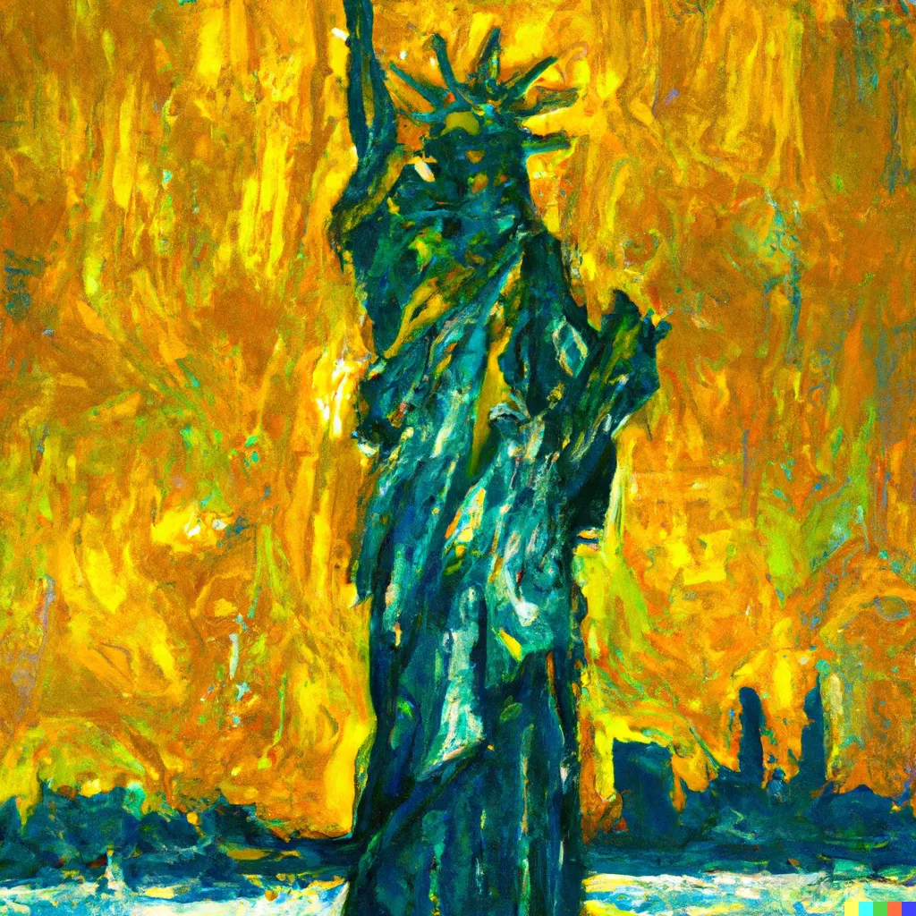 DALL·E 2023-05-12 18.26.02 - Statue of Liberty in New York painted by Gustav Klimt.png