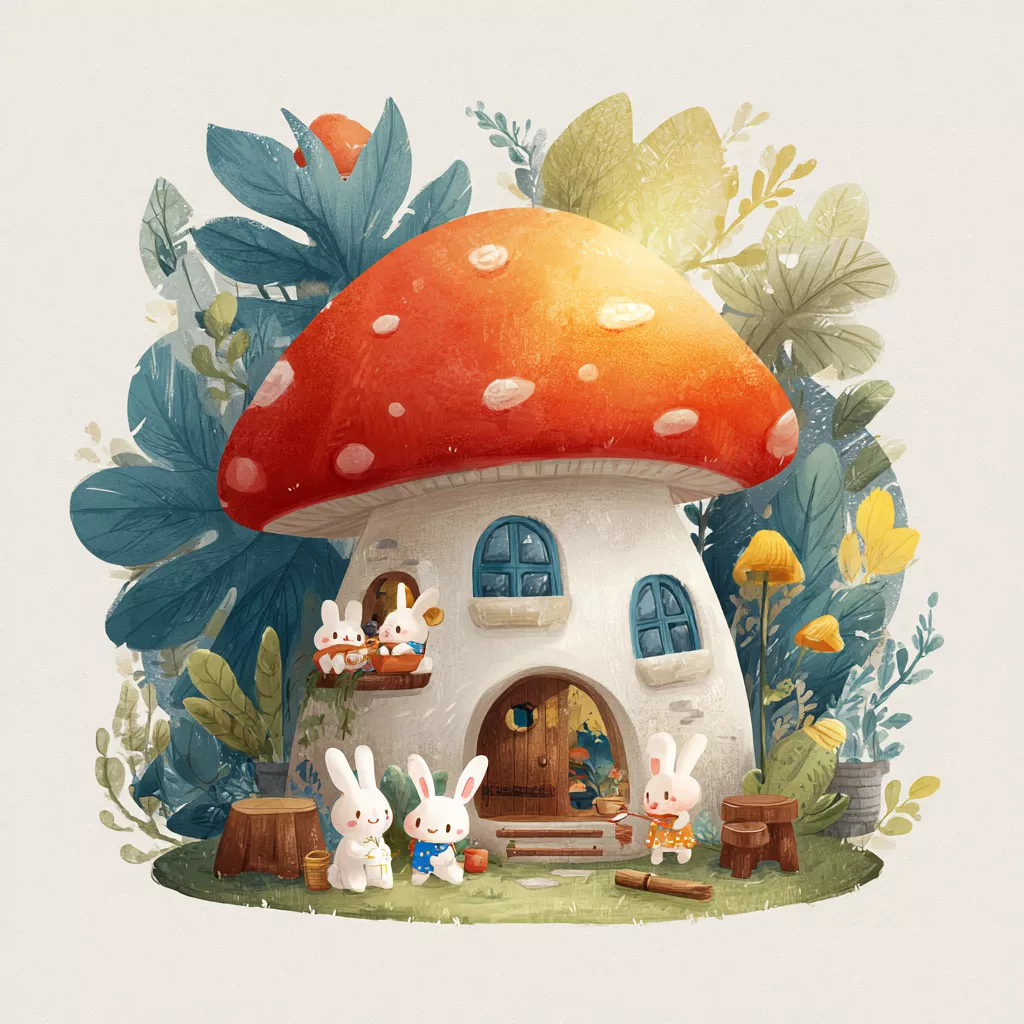 wbsoft_a_cute_mushroom_house_with_a_red_cap_and_white_spots_sur_9faf4d85-14c3-41a7-8a7d-a097ef5247e1.png