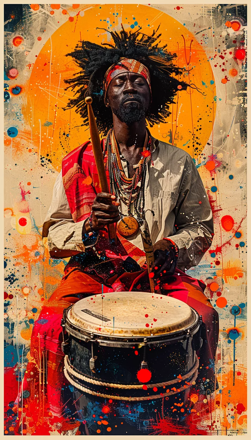 wbsoft_a_poster_depicting_a_player_with_a_drum_in_the_style_of__70a20721-701f-4e1d-ac97-52b58ff3ceda.png