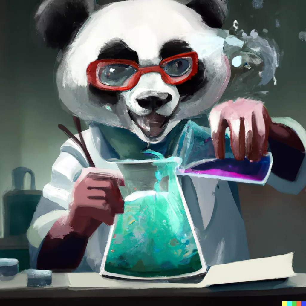 DALL·E 2023-11-20 13.35.07 - panda mad scientist mixing sparkling chemicals, digital art.png