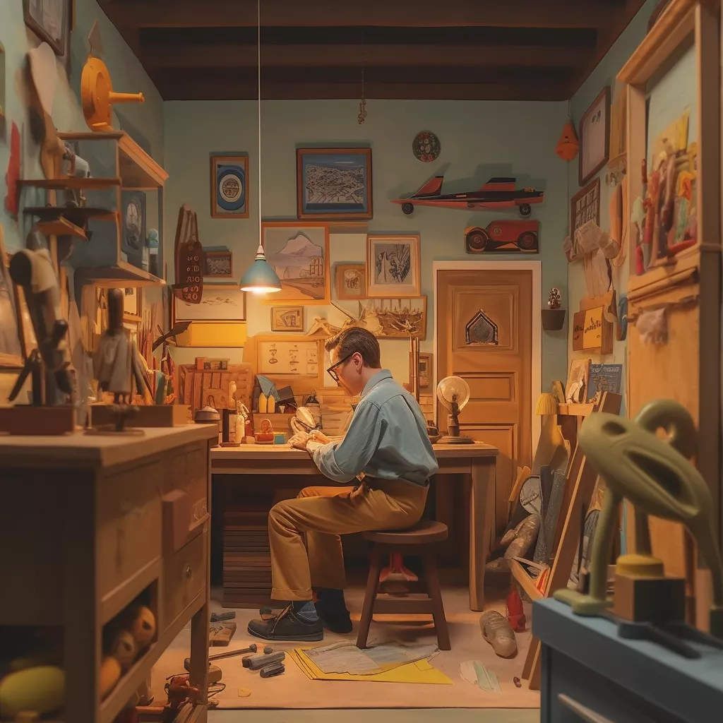 wbsoft_a_woodworker_working_in_his_shop_wes_anderson_style_786da486-1e51-47a3-a72f-0a7a75ee8e0c.png