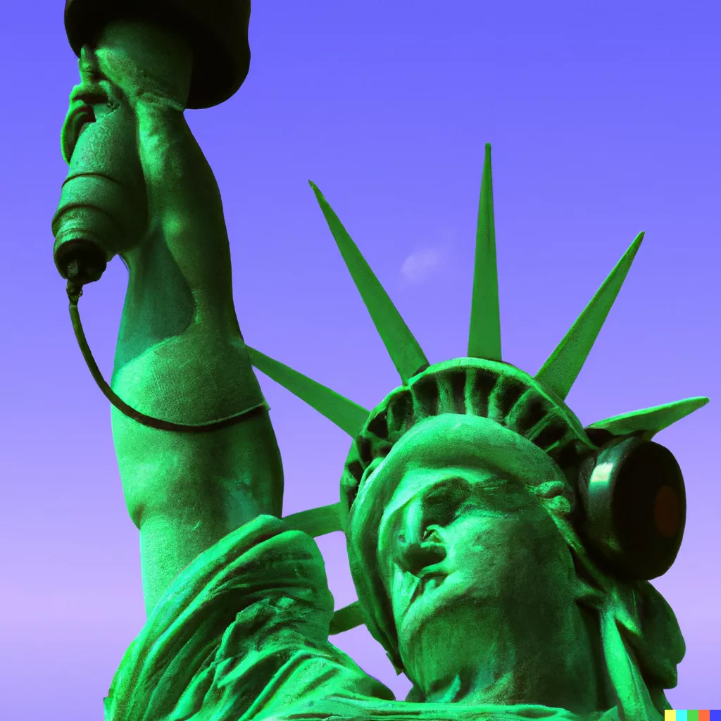 DALL·E 2023-06-28 18.31.30 - A photo of the Statue of Liberty wearing headphones djing.png