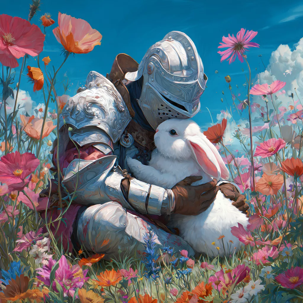 wbsoft_A_knight_in_shining_armor_hugging_a_cute_rabbit_in_a_vib_d9c31f17-ab77-4a7f-b13a-e621cc2a4746.png