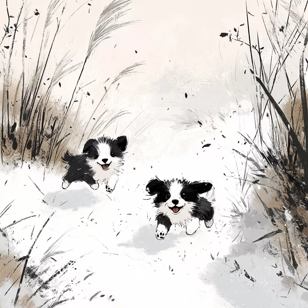 wbsoft_Korean_ink_painting_style._Puppies_running_through_snowy_46ca49ef-ad17-4308-b4bd-ed01082a4677.png